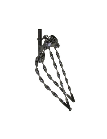 26 Lowrider Bent Flat Twisted Spring Fork 1 Inch Black.